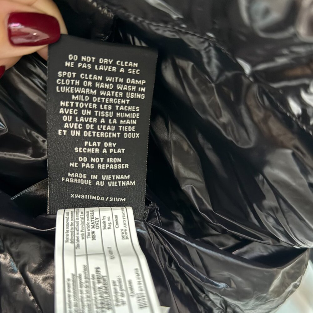 SAM. New York Glossy Down Puffer Jacket L Black/Charcoal | $395 Retail - Picture 5 of 10
